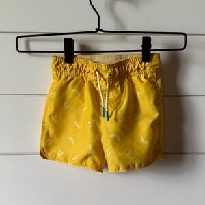 Cat & Jack Yellow Banana Print Swim Shorts